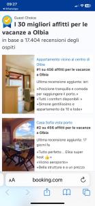 a screenshot of a website with a picture of a house at Casa Sofia vista porto in Olbia +13 photos