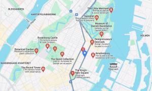 a map of the grounds of the trust collection at Centrally Located 3 Bedroom Apartment in Copenhagen