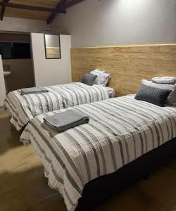 two beds sitting next to each other in a room at The Mills in Warden