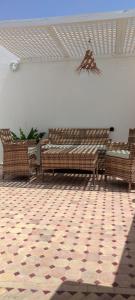 Posezení v ubytování Riad Mogantique-Essaouira