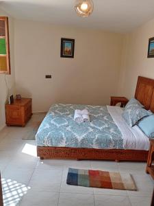 Postel nebo postele na pokoji v ubytování chambre privée avec terrasse