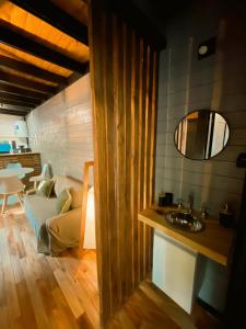 Ruang duduk di Modernas Cabañas en Oliveros