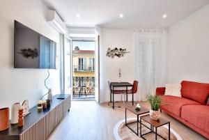 Χώρος καθιστικού στο Appartement Cosy centre Nice