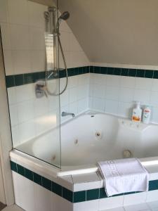 a bath tub in a bathroom with a shower at English Tudor House in Hamilton +12 photos