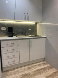 Кухня или кухненски бокс в Suite d'Hôtel vue sur mer