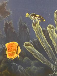a painting of a yellow fish in the ocean at Studio Kumbaya in Faaa +18 photos