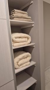 ビヤ・マリアにあるLa Riviera COPAHUE - CON COCHERAのクローゼット(棚に白いタオル付)