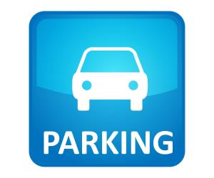 a parking sign with a car on it at Hotel Principe di Piemonte in Rimini