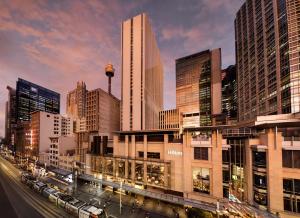 Nespecifikovaný výhled na destinaci Sydney nebo výhled na město při pohledu z hotelu