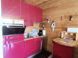 Kuchyňa alebo kuchynka v ubytovaní Résidence Loubatiere - Superbe appartement type chalet 4 à 6 personnes proches des pistes MAE-8364