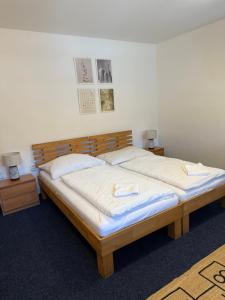 Llit o llits en una habitació de Mikulov Inn - hotel Zeme