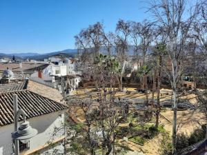 an aerial view of a city with trees and buildings at Turística Cervantes in Priego de Córdoba