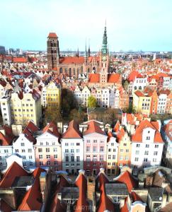 Výhľad na mesto Gdansk alebo výhľad na mesto priamo z apartmánu