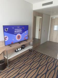 Hampton By Hilton Frankfurt Airport的电视和/或娱乐中心