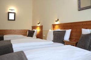 Giường trong phòng chung tại Unitas Hotel