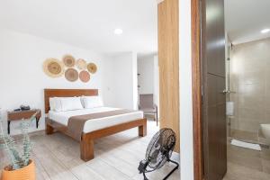 Koupelna v ubytování Hotel Prada