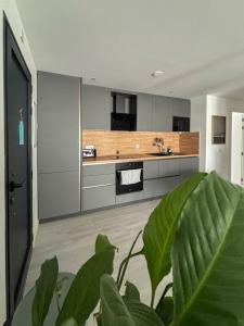 une cuisine avec un évier et un comptoir dans l'établissement Oasis in paradise with pool, à La Oliva