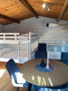 Postel nebo postele na pokoji v ubytování Blockhütte