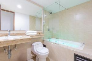 Koupelna v ubytování Hotel Prada