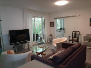 TV a/nebo společenská místnost v ubytování Ferienwohnung am Brasselsberg