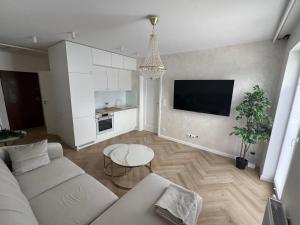 TV a/nebo společenská místnost v ubytování New apartment next to Warsaw
