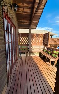 Balkón nebo terasa v ubytování Algarrobo Cabaña a 2 cuadras Playa El Canelo+Wifi