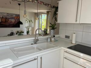 Η κουζίνα ή μικρή κουζίνα στο Messe- und Ferienloft am Nürnberger Reichswald +34 φωτογραφίες