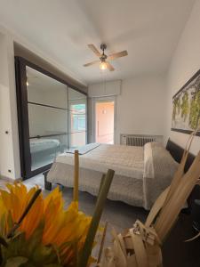 Un pat sau paturi într-o cameră la Villa Livia