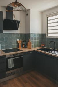 Le point de vue Studio saint Denis的厨房或小厨房