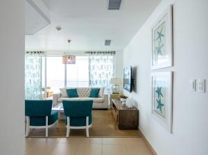 Ruang duduk di Condominio Marbella Juan Dolio