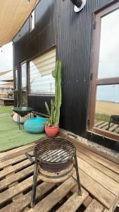 Balkón nebo terasa v ubytování frente al mar tiny house