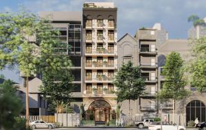 ホーチミン・シティにあるLa Passion Saigon Hotelの前に車を停めた建物の建築図