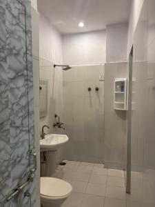 MalhourにあるVista Kove Flat - 101のトイレ、洗面台、シャワー付きのバスルーム