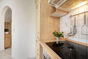 Kuchyň nebo kuchyňský kout v ubytování Strandresidenz Wohnung 7