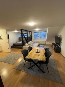 Khu vực ghế ngồi tại City-Loft am Rathaus Essen