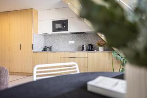 Dapur atau dapur kecil di Pálavské Apartmány Original