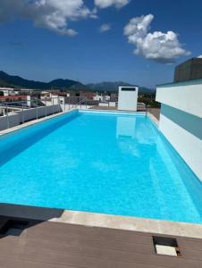 a large swimming pool on top of a building at Apartman Agave in Trebinje
