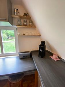 Kuchyň nebo kuchyňský kout v ubytování gemütliche rustikale Wohnung mit Kamin und optionalem Whirlpool