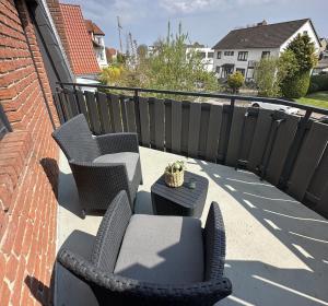 Balkón nebo terasa v ubytování Kleine Möwe