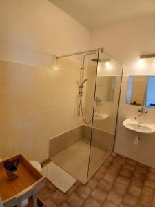 Koupelna v ubytování Hotel u Budvaru + 37 fotografií
