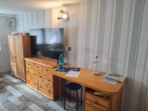 Kuchyň nebo kuchyňský kout v ubytování Heikes kleines Souterrain Apartment + 15 fotografií