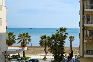 a view of the beach from a building at Dream House Apartment in Durrës