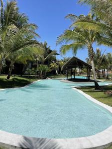 a large pool of blue water with palm trees at App Queen Kite Village in Uruau +24 photos