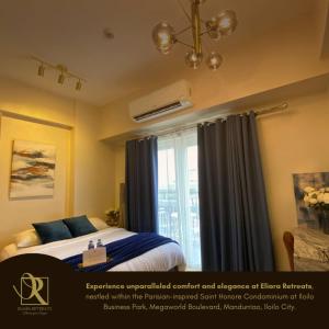 ein Schlafzimmer mit einem Bett und einem Fenster in der Unterkunft Luxury Condo in Iloilo City by Eliara Retreats in Iloilo City + 20 Fotos