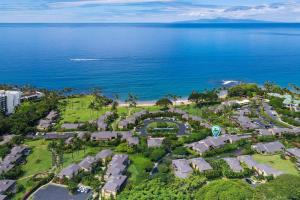an aerial view of a resort next to the ocean at Wailea Elua 805 - 3-Bedroom Ocean View Luxury Condo in the Heart of Wailea, Maui in Wailea