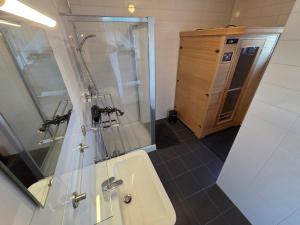 Koupelna v ubytování Große Familienvilla mit privat innen Jacuzzi & Sauna