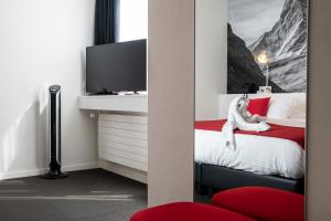 TV a/nebo společenská místnost v ubytování Home Swiss Hotel