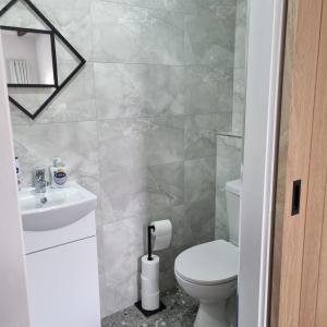ein Badezimmer mit Toilette und Waschbecken in der Unterkunft The Mcorville Inn in Elwick