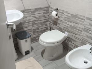 a bathroom with a white toilet and a sink at La Casa del Mugnaio in Rotonda +44 photos