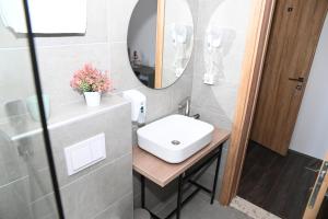Koupelna v ubytování Apartmani Drijen